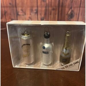 8 Oak Lane The OG Girl Gang Glass Christmas Ornaments Set 3 Booze Ladies Night
